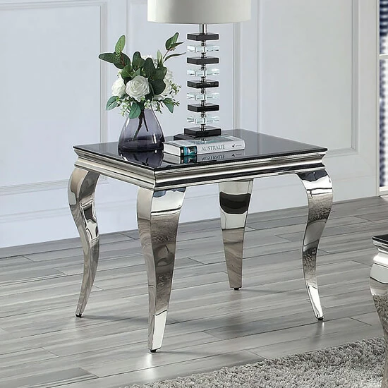 Cheap 🔥 Furniture Of America Kiermeyer Glam 23-in Glass Top End Table White/silver 🤩