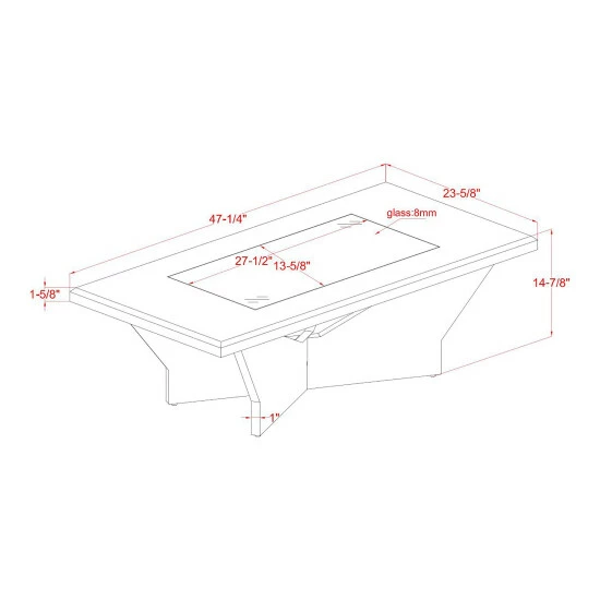 Deals 🌟 Furniture Of America Ameena White Gloss & Black Glass Coffee Table 🔥 - Image 4