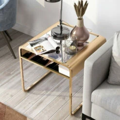 Best reviews of 🎉 Furniture Of America Watler Contemporary 24-inch 1-shelf Side Table Gold 😀
