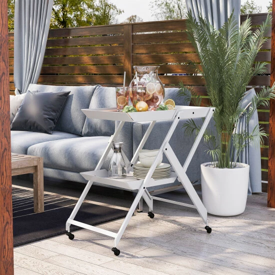 Top 10 😍 Furniture Of America Zonnie Contemporary Folding Server Cart White 🎉