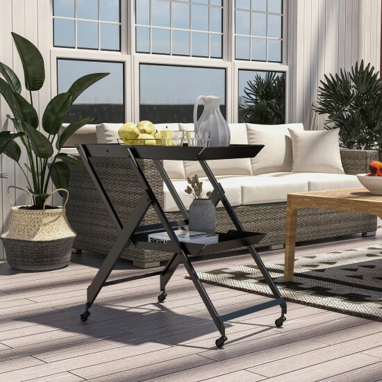 Top 10 😍 Furniture Of America Zonnie Contemporary Folding Server Cart White 🎉 - Image 2