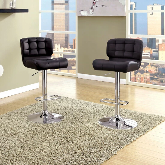 Buy β Furniture Of America Beas Contemporary Swivel Bar Chair (Set Of 2) Black π