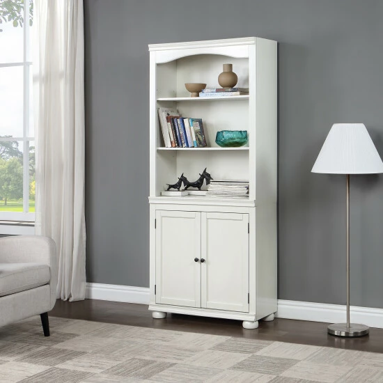 Top 10 👏 Omni Transitional 3-Shelf Bookcase With Cabinet By Furniture Of America Espresso 👍 - Image 2