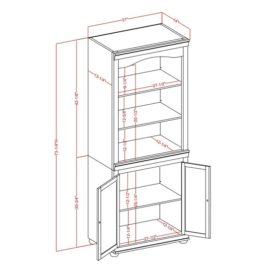 Top 10 👏 Omni Transitional 3-Shelf Bookcase With Cabinet By Furniture Of America Espresso 👍 - Image 7