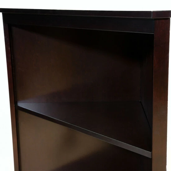 Wholesale 🔔 Furniture Of America Varl Contemporary Solid Wood Corner Bookshelf Espresso 🔥 - Image 8