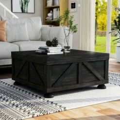 Coupon 🛒 Kinleyville Farmhouse Storage Coffee Table By Furniture Of America Antique Black ✔️