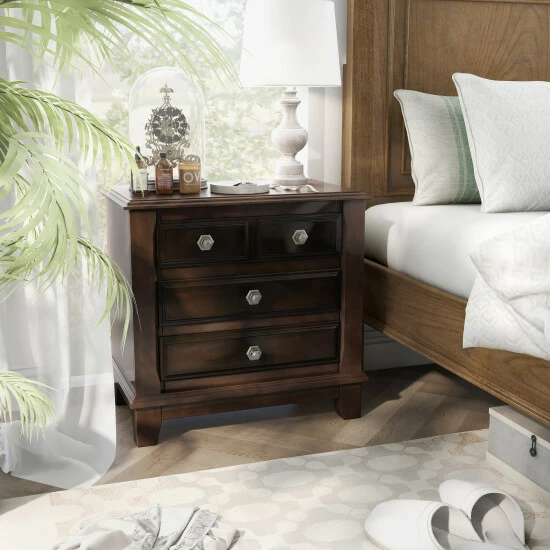 Top 10 🌟 Furniture Of America Hazelo Rustic Cherry Solid Wood Nightstand 🌟