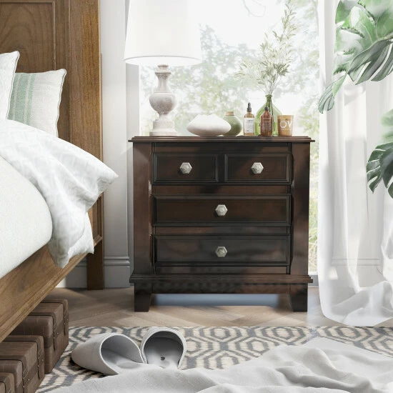 Top 10 🌟 Furniture Of America Hazelo Rustic Cherry Solid Wood Nightstand 🌟 - Image 2