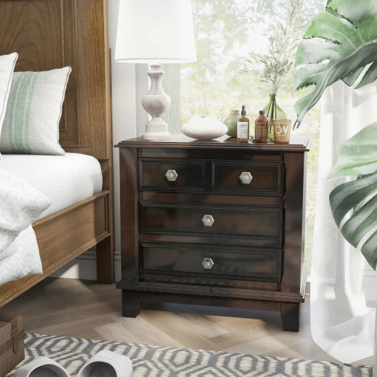 Top 10 🌟 Furniture Of America Hazelo Rustic Cherry Solid Wood Nightstand 🌟 - Image 3