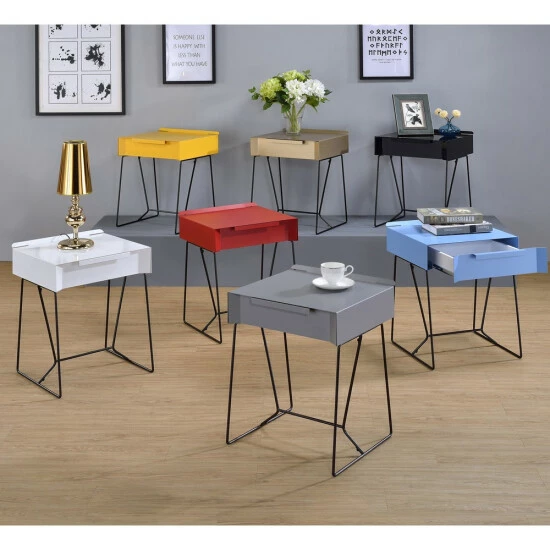 Outlet ✨ Furniture Of America Omer Modern Metal 1-drawer Side Table Champagne ✨ - Image 2