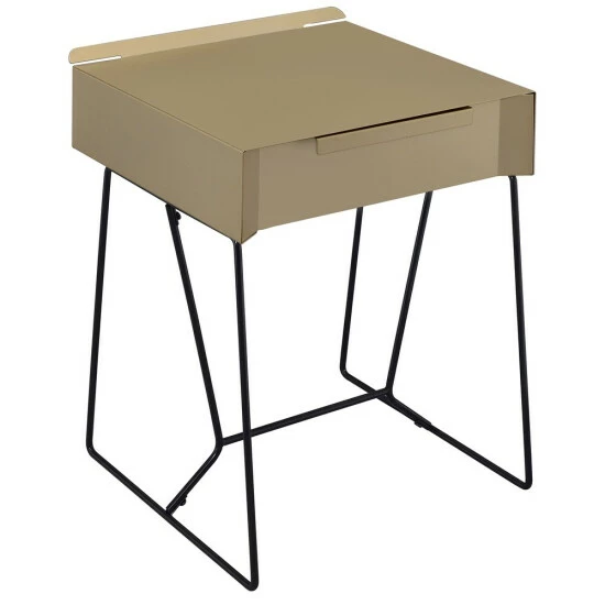 Outlet ✨ Furniture Of America Omer Modern Metal 1-drawer Side Table Champagne ✨ - Image 8
