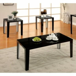 Outlet β€οΈ Furniture Of America Lesk Modern 48-inch 3-piece Glossy Accent Table Set White π
