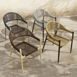 New π₯ Furniture Of America Holcomb Wicker Rope Patio Dining Chair Grey/dark Brown π€©