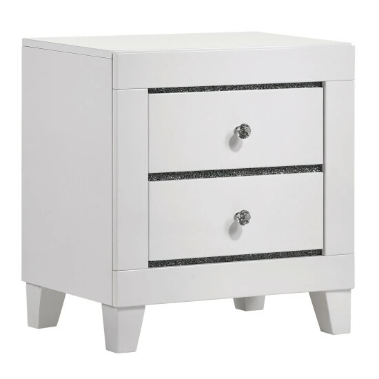 Budget 🤩 Furniture Of America Larking Contemporary 2-Drawer Nightstand White 👍 - Image 4