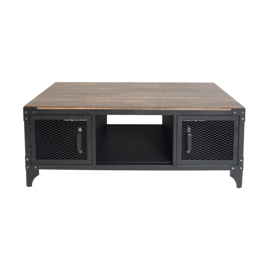 Discount ⭐ Furniture Of America Conner Black & Dark Walnut Storage Coffee Table 😍 - Image 4