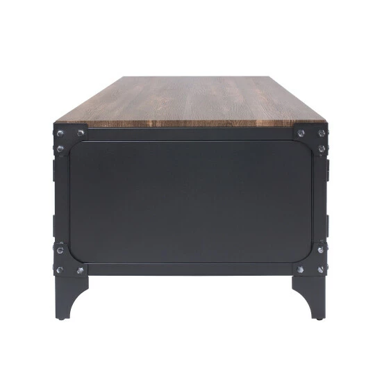 Discount ⭐ Furniture Of America Conner Black & Dark Walnut Storage Coffee Table 😍 - Image 7