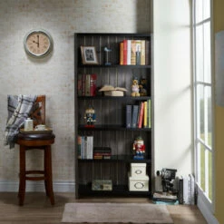Wholesale 😍 Furniture Of America Pend Farmhouse Grey 5-shelf Slatted Bookcase ⌛