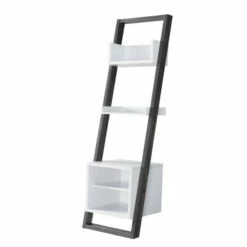 Best deal 🎉 Furniture Of America Isabelle Mid-century Modern 5-shelf Media Pier Distressed Grey ⌛