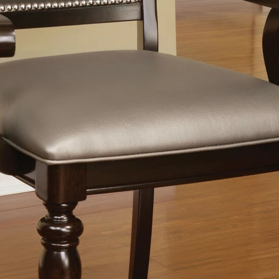 Budget π Furniture Of America Path Modern Walnut Faux Leather Arm Chairs (Set Of 2) Tan π - Image 3