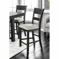 Best deal 🎉 Furniture Of America Herr Rustic Black Fabric Counter Chairs (Set Of 2) 👏