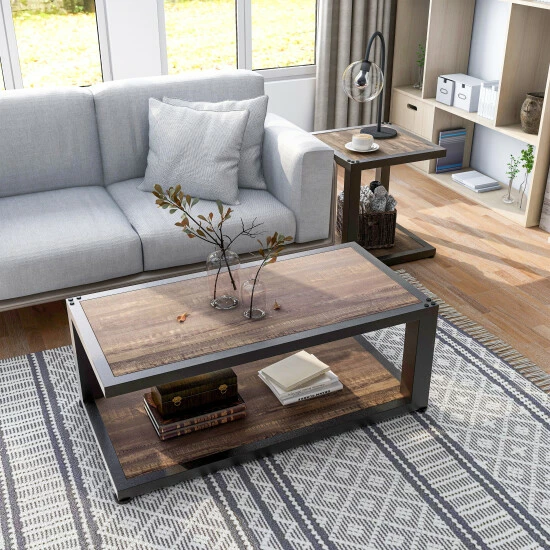 Coupon 🤩 Furniture Of America Farrow Dark Walnut & Sand Black Accent Tables Set ⭐
