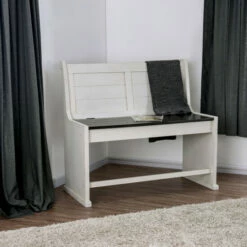 Brand new 😀 Furniture Of America Mage Rustic White Solid Wood Counter Loveseat ✔️