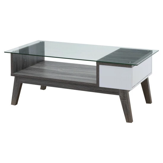 Wholesale 😀 Furniture Of America Oslo Contemporary 47-inch 1-shelf Coffee Table Distressed Walnut/black 👏 - Image 3