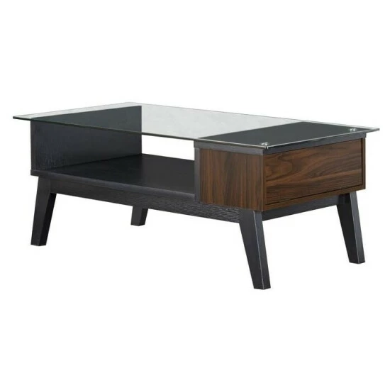 Wholesale 😀 Furniture Of America Oslo Contemporary 47-inch 1-shelf Coffee Table Distressed Walnut/black 👏 - Image 4