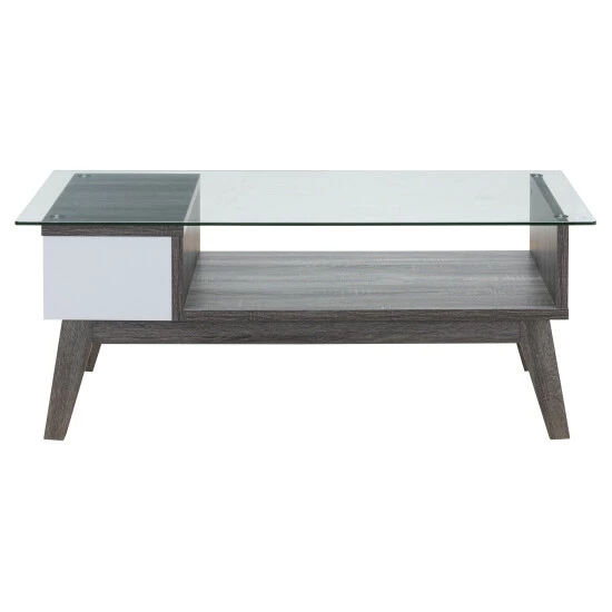 Wholesale 😀 Furniture Of America Oslo Contemporary 47-inch 1-shelf Coffee Table Distressed Walnut/black 👏 - Image 5