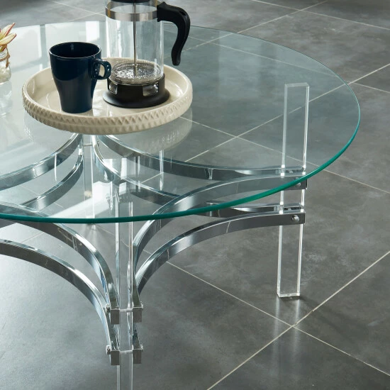 Budget ๐ Furniture Of America Oliver Contemporary Chrome 35-inch Coffee Table ๐คฉ - Image 2