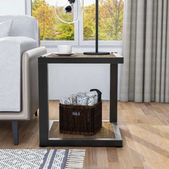 Top 10 🎉 Furniture Of America Farrow Rustic Dark Walnut & Sand Black Side Table ⭐ - Image 3