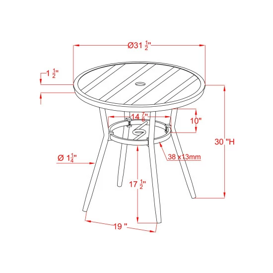 Outlet ✔️ Furniture Of America Ariel Natural Tone 32-inch Bistro Table 🔥 - Image 7