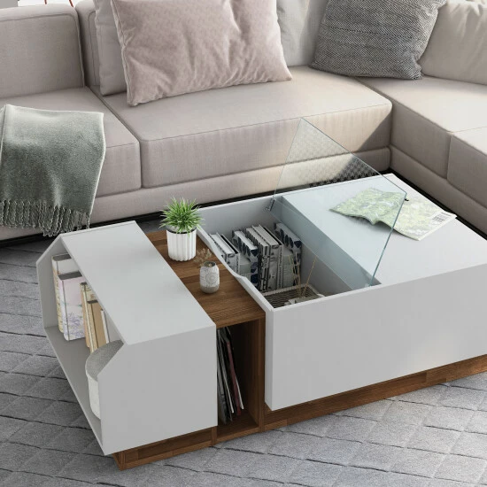 Wholesale 😀 Furniture Of America Podd Contemporary White 49-inch 3-shelf Coffee Table 🎉 - Image 3