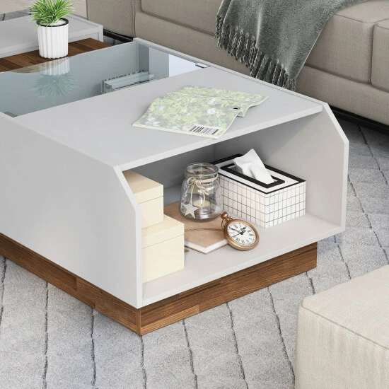 Wholesale 😀 Furniture Of America Podd Contemporary White 49-inch 3-shelf Coffee Table 🎉 - Image 5