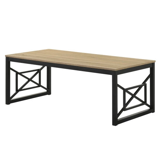 Outlet 🥰 Furniture Of America Transitional 2-Piece Coffee Table Set Natural Oak/black 👍 - Image 6