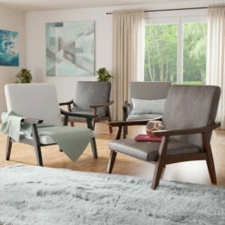 Brand new ✨ Furniture Of America Balf Modern Faux Leather Padded Accent Chair Dark Grey 😍