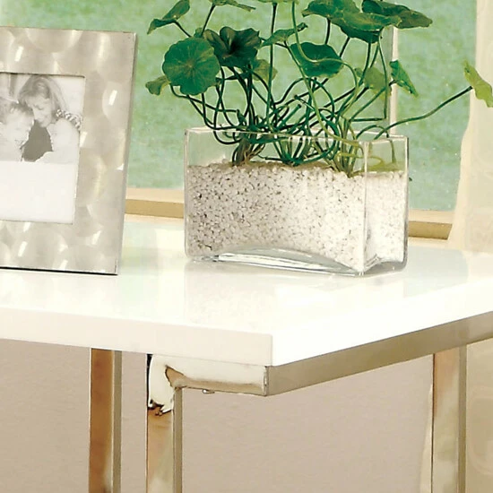 Budget ⭐ Furniture Of America Wazy Modern White 24-inch Metal 1-shelf Side Table 👏 - Image 3