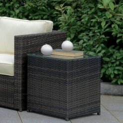 Best deal 🔥 Furniture Of America Fene Contemporary Brown 18-inch Outdoor End Table 😀