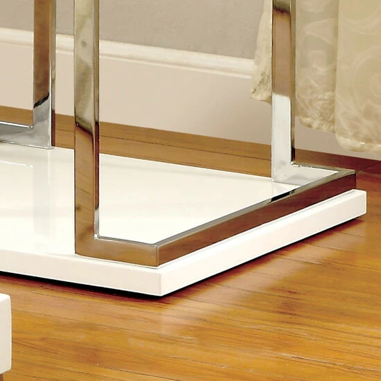 Budget ⭐ Furniture Of America Wazy Modern White 24-inch Metal 1-shelf Side Table 👏 - Image 5