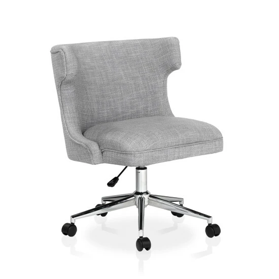 Cheapest ❤️ Furniture Of America Milton Grey Fabric Wingback Swivel Desk Chair 🧨 - Image 4