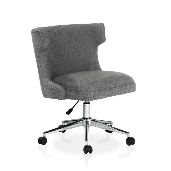 Cheapest ❤️ Furniture Of America Milton Grey Fabric Wingback Swivel Desk Chair 🧨 - Image 5