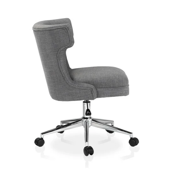 Cheapest ❤️ Furniture Of America Milton Grey Fabric Wingback Swivel Desk Chair 🧨 - Image 6