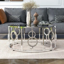 Best deal π Hoop Glam Chrome Mirror Coffee Table By Furniture Of America π§¨