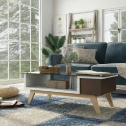 Hot Sale π Furniture Of America Yini Mid-century Modern 47-inch 1-shelf Coffee Table Grey π₯