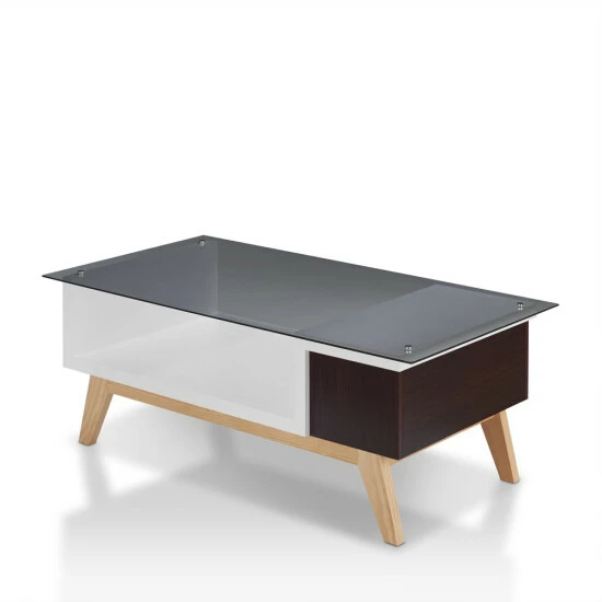 Hot Sale 👏 Furniture Of America Yini Mid-century Modern 47-inch 1-shelf Coffee Table Grey 🔥 - Image 3