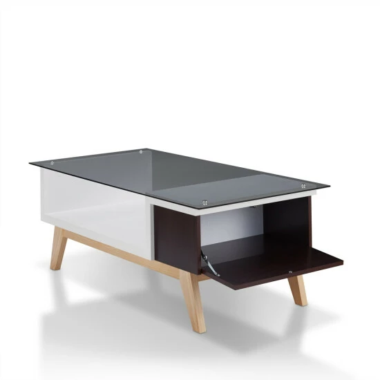 Hot Sale 👏 Furniture Of America Yini Mid-century Modern 47-inch 1-shelf Coffee Table Grey 🔥 - Image 5