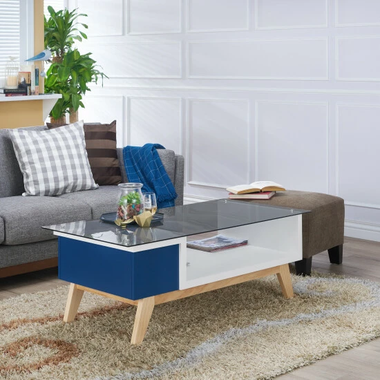 Hot Sale 👏 Furniture Of America Yini Mid-century Modern 47-inch 1-shelf Coffee Table Grey 🔥 - Image 7