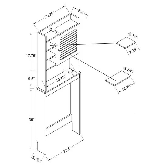 Best Pirce β€οΈ Furniture Of America Cula Modern White 7-shelf Space-saver Cabinet π - Image 3