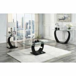 Cheap π Cres Glam Glasstop 3-piece Coffee Table Set By Furniture Of America Black βοΈ
