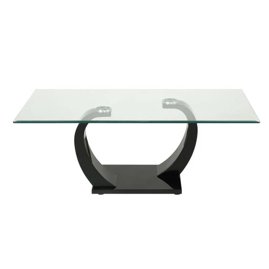 Cheap 😀 Cres Glam Glasstop 3-piece Coffee Table Set By Furniture Of America Black ✔️ - Image 3